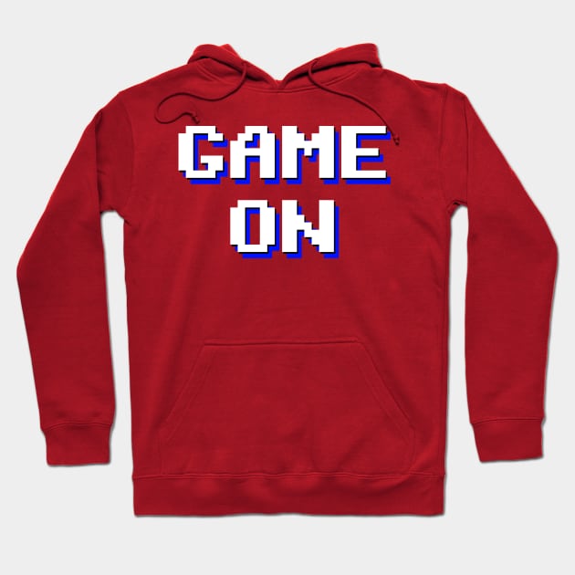 Pixelated Game On in red background Hoodie by PincGeneral